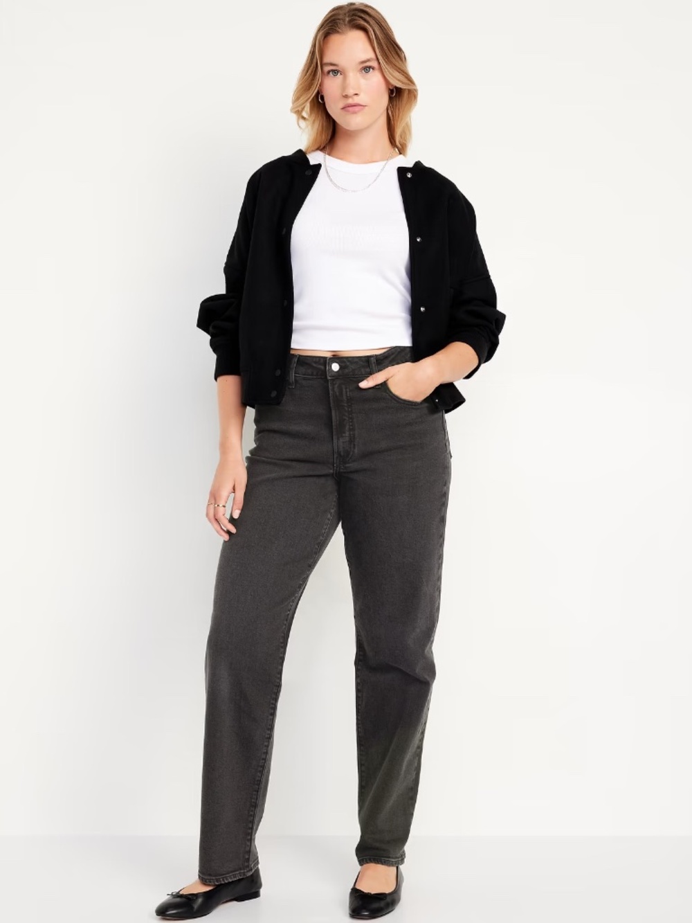 Old Navy Petite High-Waisted OG Loose Jeans - Picture 2 of 16